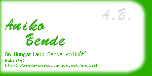 aniko bende business card